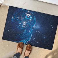 Aotearoa New Zealand New Year Rubber Doormat Tribal Koru Tattoo Blue Galaxy Maori Silver Fern LT03 - Polynesian Pride