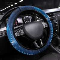 Aotearoa New Zealand New Year Steering Wheel Cover Tribal Koru Tattoo Blue Galaxy Maori Silver Fern