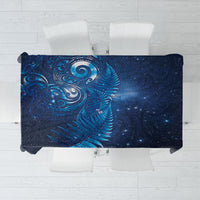 Aotearoa New Zealand New Year Tablecloth Tribal Koru Tattoo Blue Galaxy Maori Silver Fern LT03 Blue - Polynesian Pride