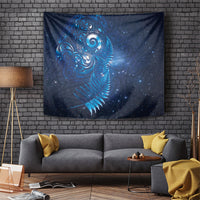 Aotearoa New Zealand New Year Tapestry Tribal Koru Tattoo Blue Galaxy Maori Silver Fern LT03 Blue - Polynesian Pride