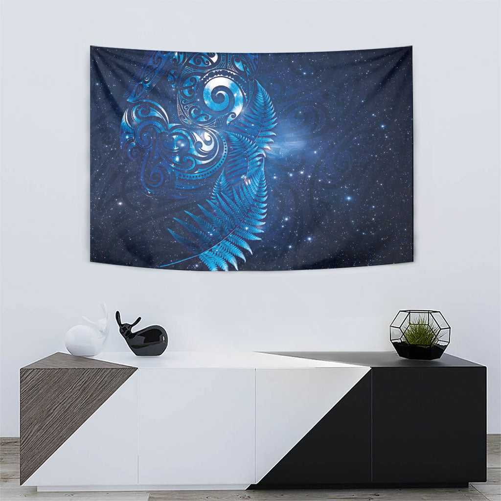 Aotearoa New Zealand New Year Tapestry Tribal Koru Tattoo Blue Galaxy Maori Silver Fern LT03 - Polynesian Pride