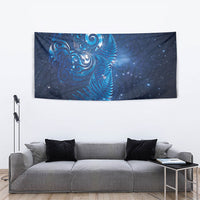 Aotearoa New Zealand New Year Tapestry Tribal Koru Tattoo Blue Galaxy Maori Silver Fern LT03 - Polynesian Pride