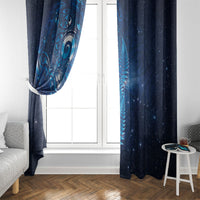 Aotearoa New Zealand New Year Window Curtain Tribal Koru Tattoo Blue Galaxy Maori Silver Fern LT03 - Polynesian Pride