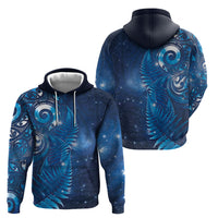 Aotearoa New Zealand New Year Zip Hoodie Tribal Koru Tattoo Blue Galaxy Maori Silver Fern LT03 - Polynesian Pride
