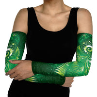 Aotearoa New Zealand New Year Arm Sleeves Tribal Koru Tattoo Green Galaxy Maori Silver Fern