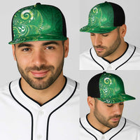 Aotearoa New Zealand New Year Baseball Net Cap Tribal Koru Tattoo Green Galaxy Maori Silver Fern LT03 - Polynesian Pride