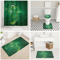 Aotearoa New Zealand New Year Bathroom Set Tribal Koru Tattoo Green Galaxy Maori Silver Fern LT03 - Polynesian Pride