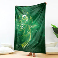 Aotearoa New Zealand New Year Blanket Tribal Koru Tattoo Green Galaxy Maori Silver Fern LT03 - Polynesian Pride