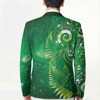 Aotearoa New Zealand New Year Blazer Tribal Koru Tattoo Green Galaxy Maori Silver Fern LT03 - Polynesian Pride