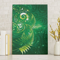 Aotearoa New Zealand New Year Canvas Wall Art Tribal Koru Tattoo Green Galaxy Maori Silver Fern