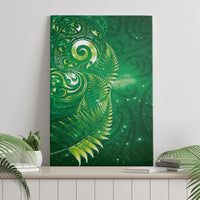Aotearoa New Zealand New Year Canvas Wall Art Tribal Koru Tattoo Green Galaxy Maori Silver Fern