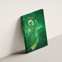 Aotearoa New Zealand New Year Canvas Wall Art Tribal Koru Tattoo Green Galaxy Maori Silver Fern