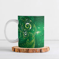 Aotearoa New Zealand New Year Ceramic Mug Tribal Koru Tattoo Green Galaxy Maori Silver Fern LT03 Green - Polynesian Pride