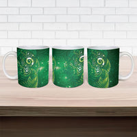 Aotearoa New Zealand New Year Ceramic Mug Tribal Koru Tattoo Green Galaxy Maori Silver Fern LT03 - Polynesian Pride