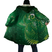 Aotearoa New Zealand New Year Cloak Tribal Koru Tattoo Green Galaxy Maori Silver Fern