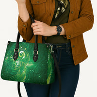Aotearoa New Zealand New Year Leather Bag Tribal Koru Tattoo Green Galaxy Maori Silver Fern
