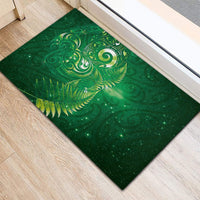 Aotearoa New Zealand New Year Rubber Doormat Tribal Koru Tattoo Green Galaxy Maori Silver Fern