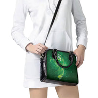 Aotearoa New Zealand New Year Shoulder Handbag Tribal Koru Tattoo Green Galaxy Maori Silver Fern