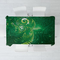 Aotearoa New Zealand New Year Tablecloth Tribal Koru Tattoo Green Galaxy Maori Silver Fern LT03 Green - Polynesian Pride