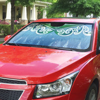 Aotearoa New Zealand New Year Auto Sun Shade Maori Motifs with Silver Fern and Matariki Stars