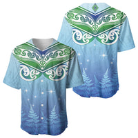 Aotearoa New Zealand New Year Baseball Jersey Maori Motifs with Silver Fern and Matariki Stars LT03 - Polynesian Pride