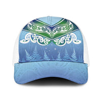 Aotearoa New Zealand New Year Baseball Net Cap Maori Motifs with Silver Fern and Matariki Stars