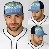 Aotearoa New Zealand New Year Baseball Net Cap Maori Motifs with Silver Fern and Matariki Stars