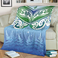 Aotearoa New Zealand New Year Blanket Maori Motifs with Silver Fern and Matariki Stars
