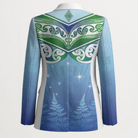Aotearoa New Zealand New Year Blazer Maori Motifs with Silver Fern and Matariki Stars