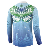 Aotearoa New Zealand New Year Button Sweatshirt Maori Motifs with Silver Fern and Matariki Stars LT03 - Polynesian Pride