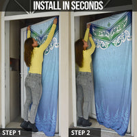 Aotearoa New Zealand New Year Door Cover Maori Motifs with Silver Fern and Matariki Stars LT03 - Polynesian Pride