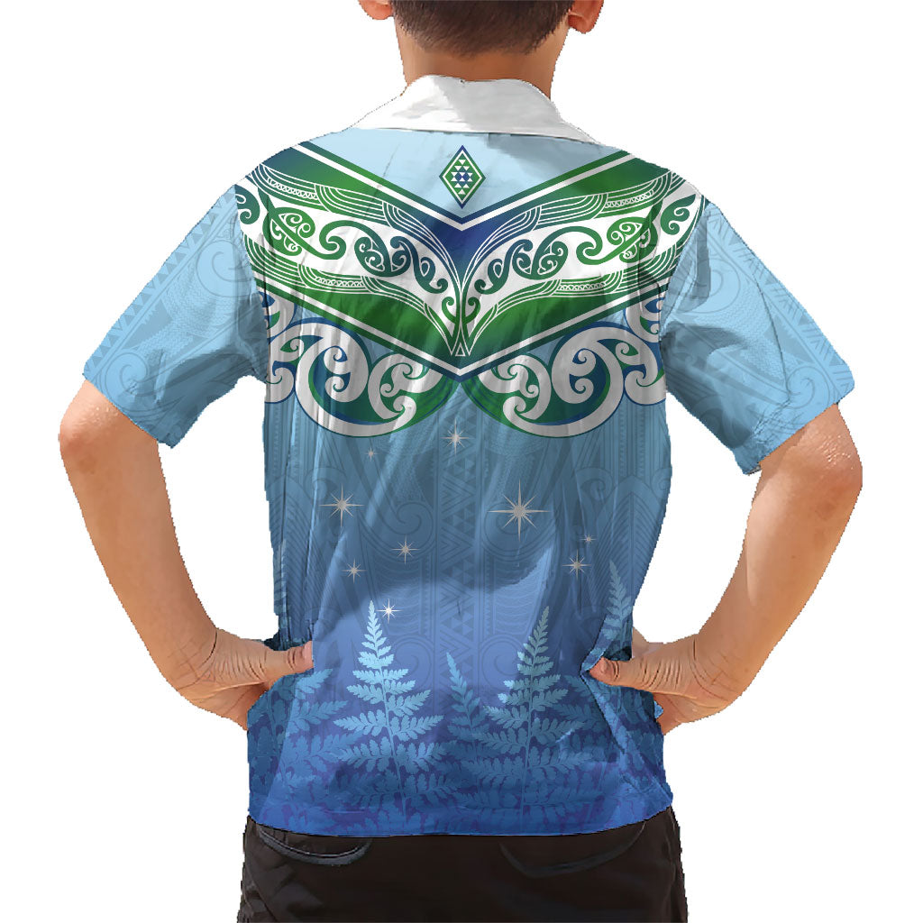Aotearoa New Zealand New Year Family Matching Mermaid Dress and Hawaiian Shirt Maori Motifs with Silver Fern and Matariki Stars LT03 - Polynesian Pride