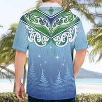 Aotearoa New Zealand New Year Hawaiian Shirt Maori Motifs with Silver Fern and Matariki Stars LT03 - Polynesian Pride