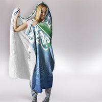Aotearoa New Zealand New Year Hooded Blanket Maori Motifs with Silver Fern and Matariki Stars LT03 - Polynesian Pride
