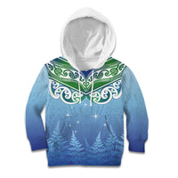 Aotearoa New Zealand New Year Kid Hoodie Maori Motifs with Silver Fern and Matariki Stars LT03 Hoodie Multicolor - Polynesian Pride
