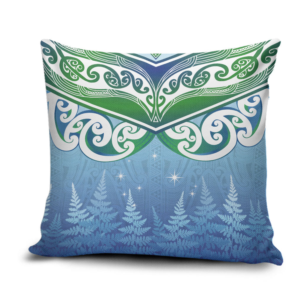 Aotearoa New Zealand New Year Pillow Cover Maori Motifs with Silver Fern and Matariki Stars LT03 Multicolor - Polynesian Pride