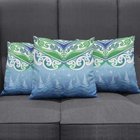 Aotearoa New Zealand New Year Pillow Cover Maori Motifs with Silver Fern and Matariki Stars LT03 - Polynesian Pride