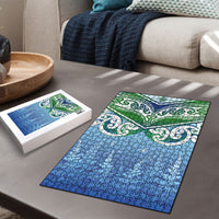 Aotearoa New Zealand New Year Puzzle Maori Motifs with Silver Fern and Matariki Stars