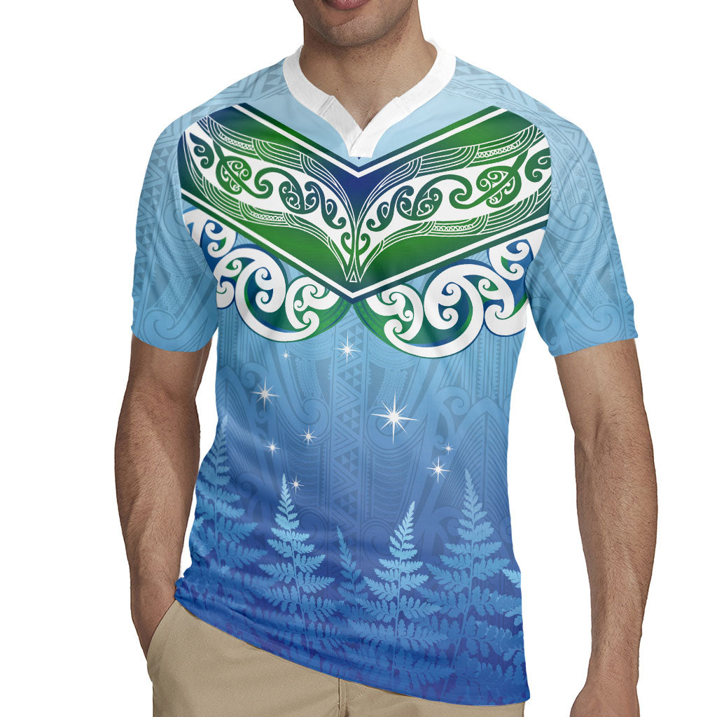 Aotearoa New Zealand New Year Rugby Jersey Maori Motifs with Silver Fern and Matariki Stars