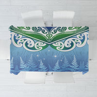 Aotearoa New Zealand New Year Tablecloth Maori Motifs with Silver Fern and Matariki Stars