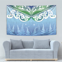 Aotearoa New Zealand New Year Tapestry Maori Motifs with Silver Fern and Matariki Stars