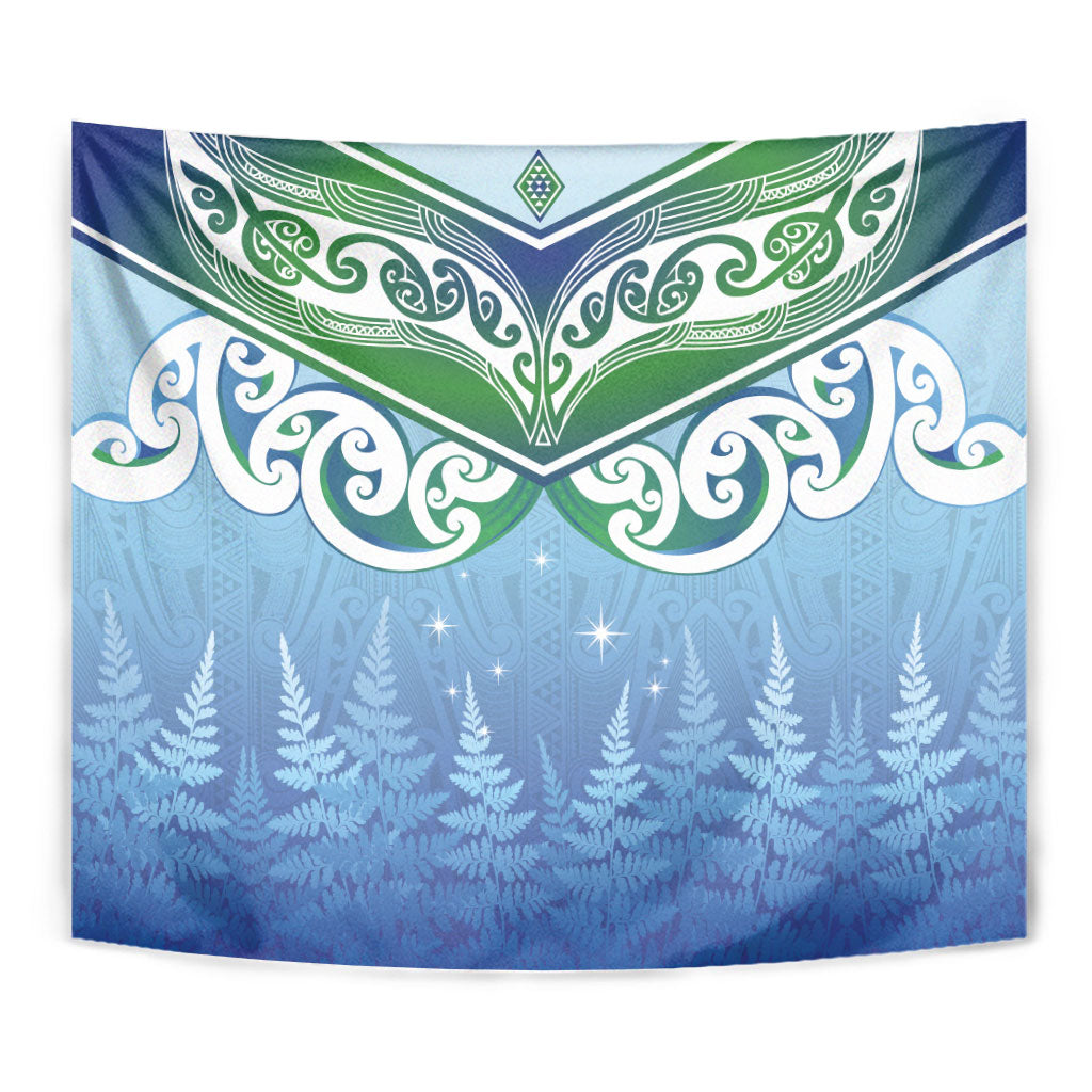 Aotearoa New Zealand New Year Tapestry Maori Motifs with Silver Fern and Matariki Stars