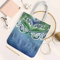 Aotearoa New Zealand New Year Tote Bag Maori Motifs with Silver Fern and Matariki Stars LT03 White Strap One Size Multicolor - Polynesian Pride