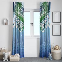 Aotearoa New Zealand New Year Window Curtain Maori Motifs with Silver Fern and Matariki Stars
