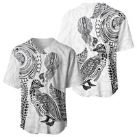 Aotearoa Moko Tribal Tattoo Baseball Jersey New Zealand Maori Penguin and Fantail White Color LT03 - Polynesian Pride