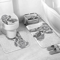 Aotearoa Moko Tribal Tattoo Bathroom Set New Zealand Maori Penguin and Fantail White Color