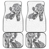Aotearoa Moko Tribal Tattoo Car Mats New Zealand Maori Penguin and Fantail White Color LT03 - Polynesian Pride