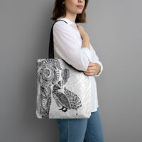 Aotearoa Moko Tribal Tattoo Tote Bag New Zealand Maori Penguin and Fantail White Color LT03 - Polynesian Pride