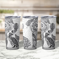 Aotearoa Moko Tribal Tattoo Tumbler Cup New Zealand Maori Penguin and Fantail White Color LT03 - Polynesian Pride