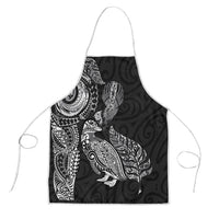Aotearoa Moko Tribal Tattoo Apron New Zealand Maori Penguin and Fantail Black Color